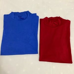 HERLOLLYCHIPS short sleeve fitted mock neck T-Shirt. NWTOT set of 2 (B)